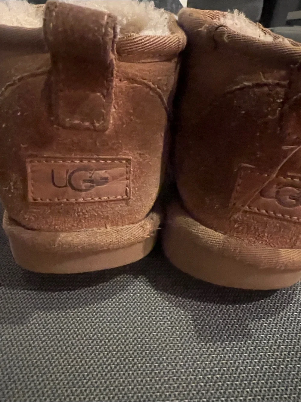 UGG Chestnut Suede Shearling-Lined Short Booties